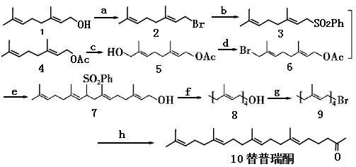 替普瑞酮的合成路線